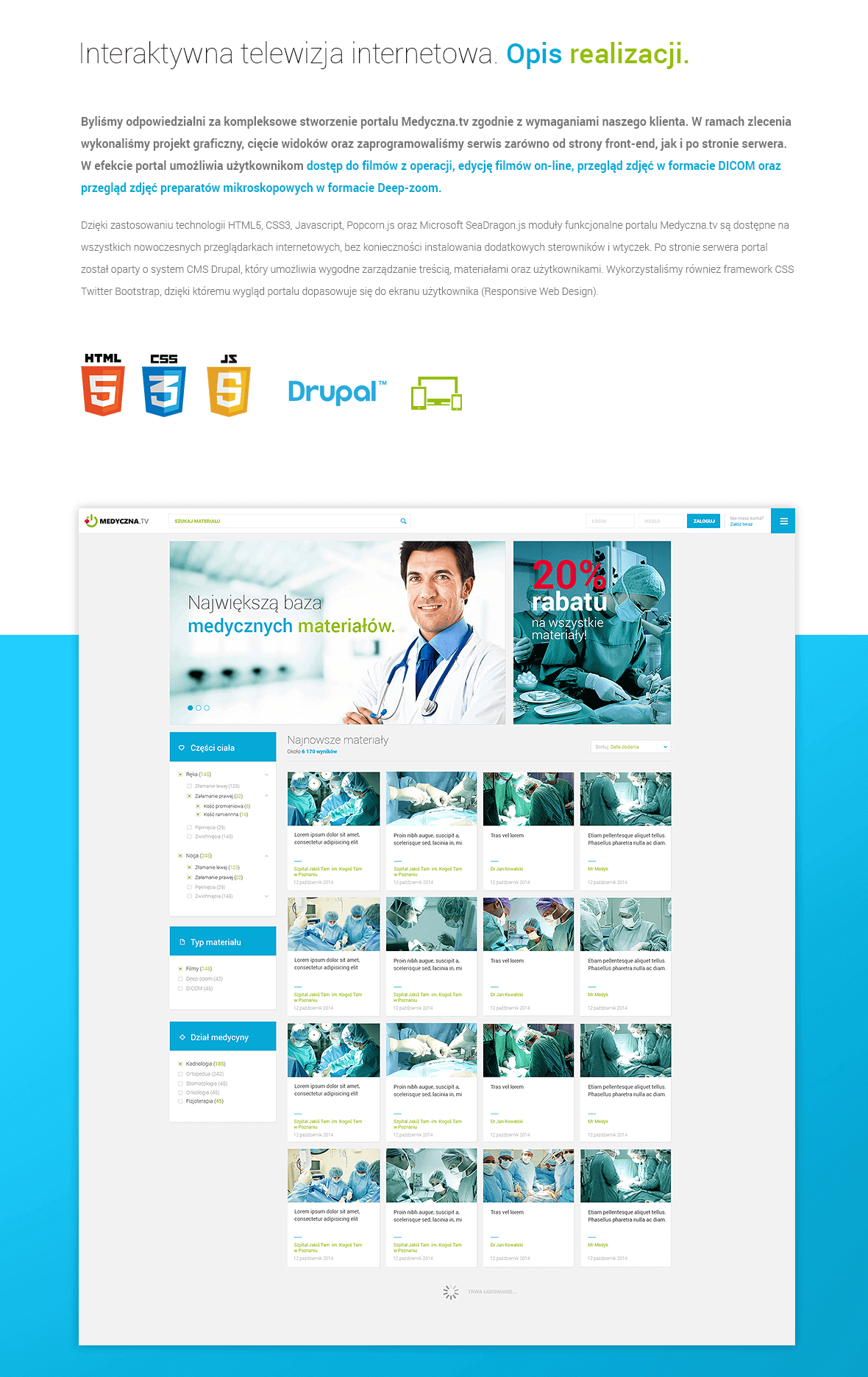 Portal for doctors, students and university employees
