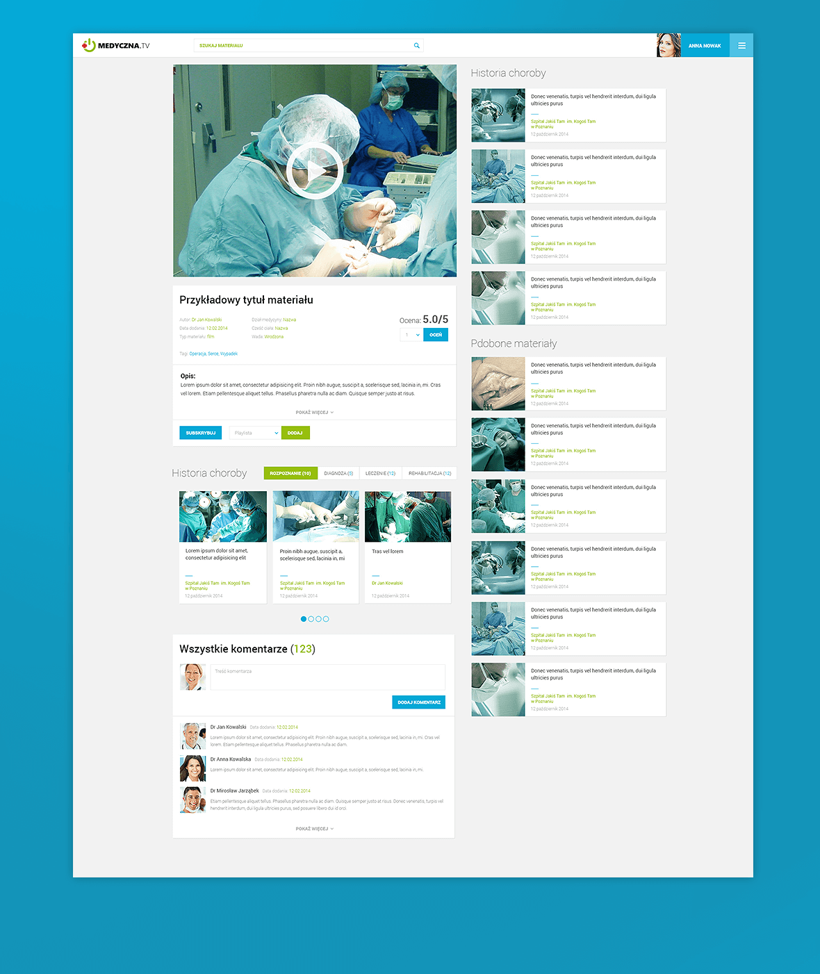 Portal for doctors, students and university employees