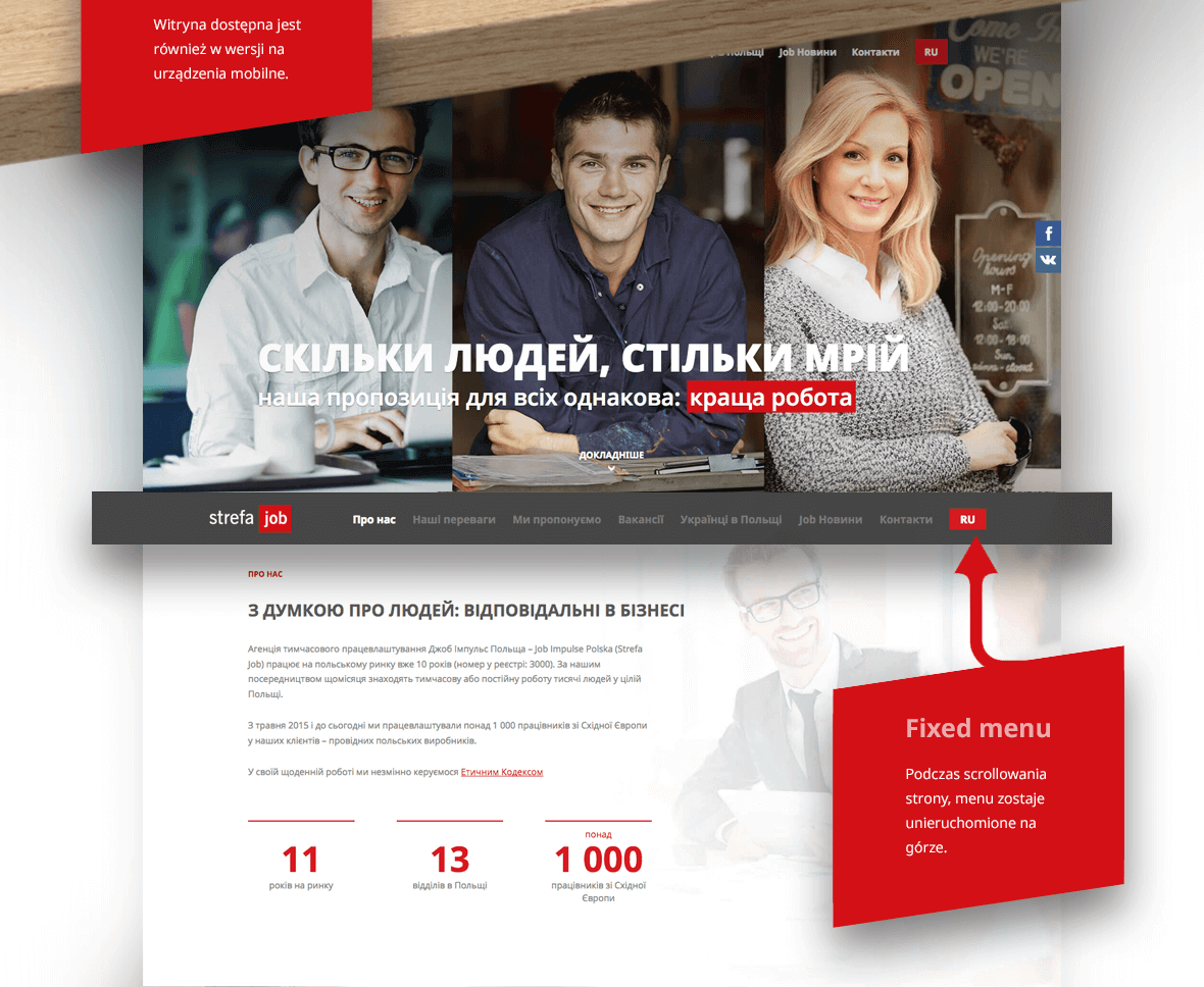 Portal with job offers for Ukrainians